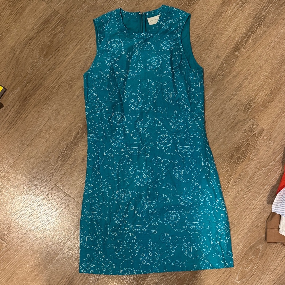 Julia amory Sleeveless Teal Floral baby Jane Dress